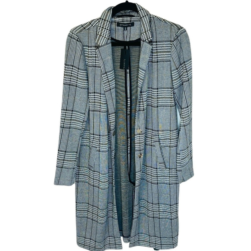 Dynamite Grey Shacket Long Style Blazer Jacket Trench SZ Small NWT